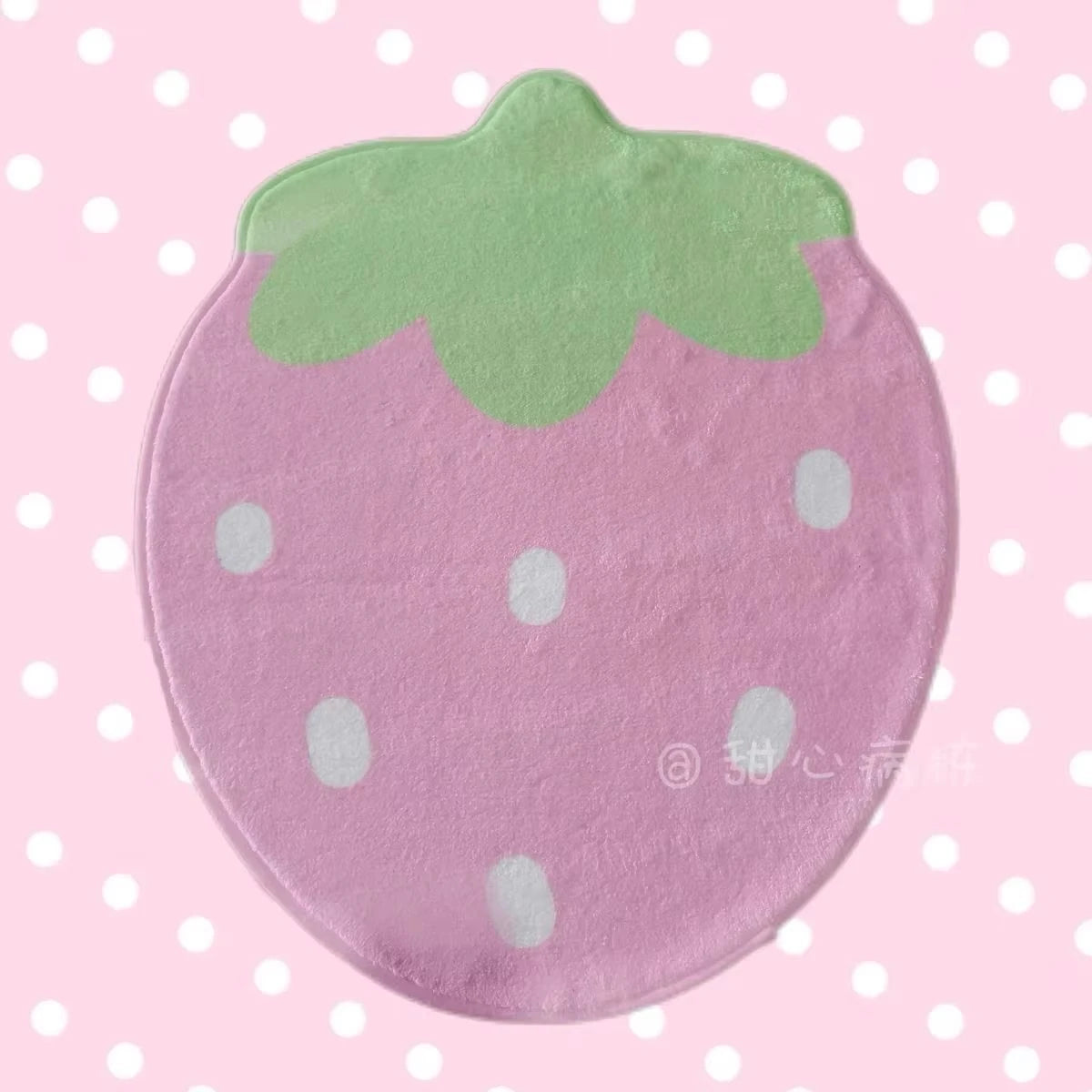 VIKAMA Sweet Strawberry Plush Floor Mat — Soft Decorative Carpet for Home