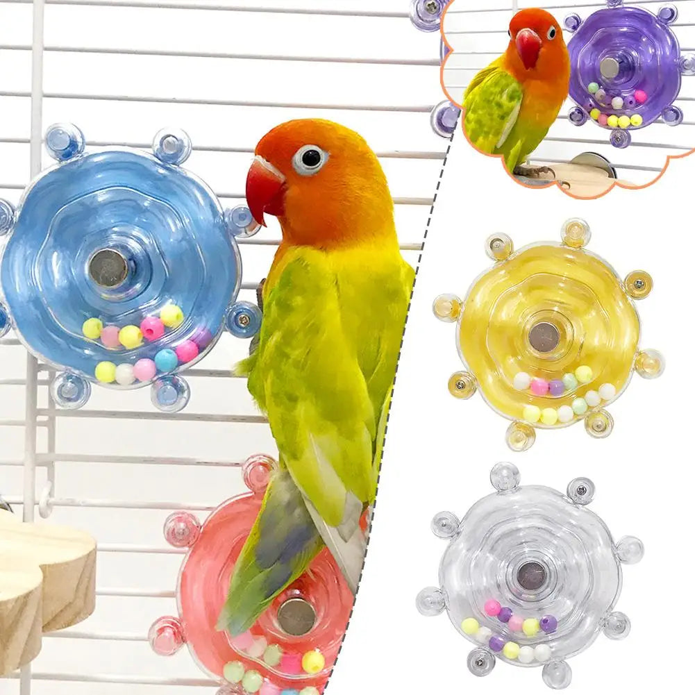 Interactive Bird Cage Toy — Rotating Treat Dispenser for Mental Stimulation