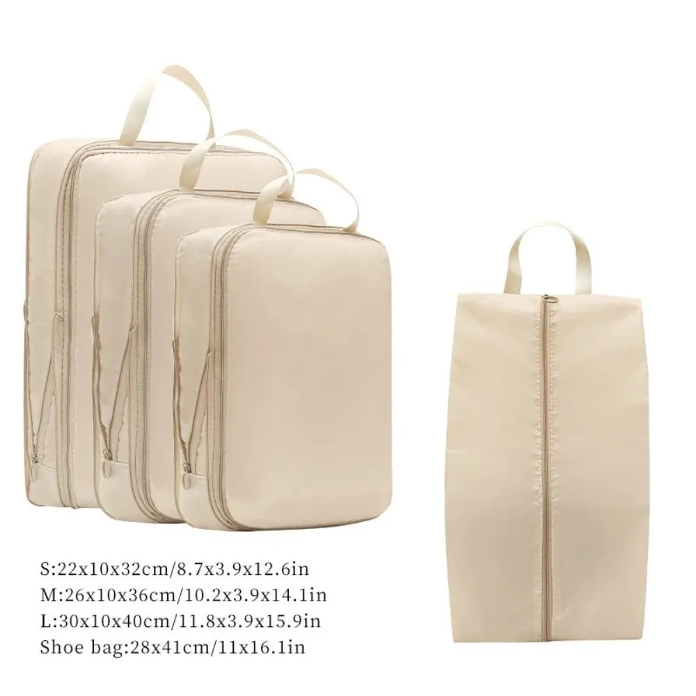 Travel Luggage Organizer Set — Multi-Purpose Storage Bags with Toiletry Pouch