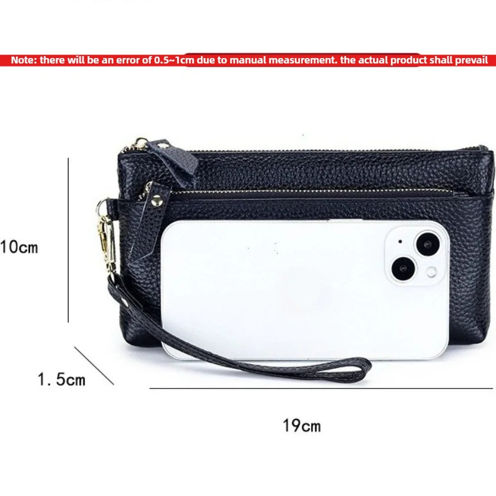 dawndesslo Women's Leather Wristlet Clutch — Multi-Pocket Smartphone Wallet