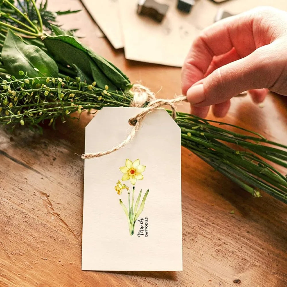 Floral Bookmark Clear Stamps — Botanical Pattern Set for Scrapbooking