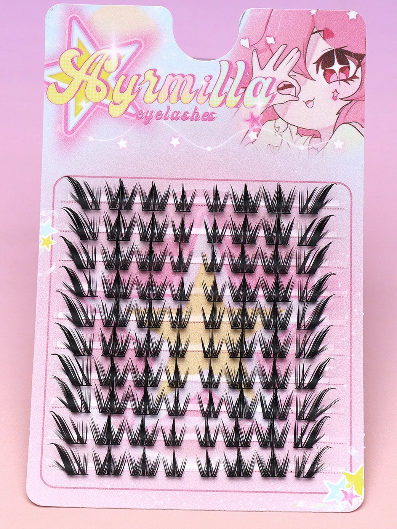 Ayrmilla Fox-Style False Eyelashes — Mixed Brown and Black Cluster Set