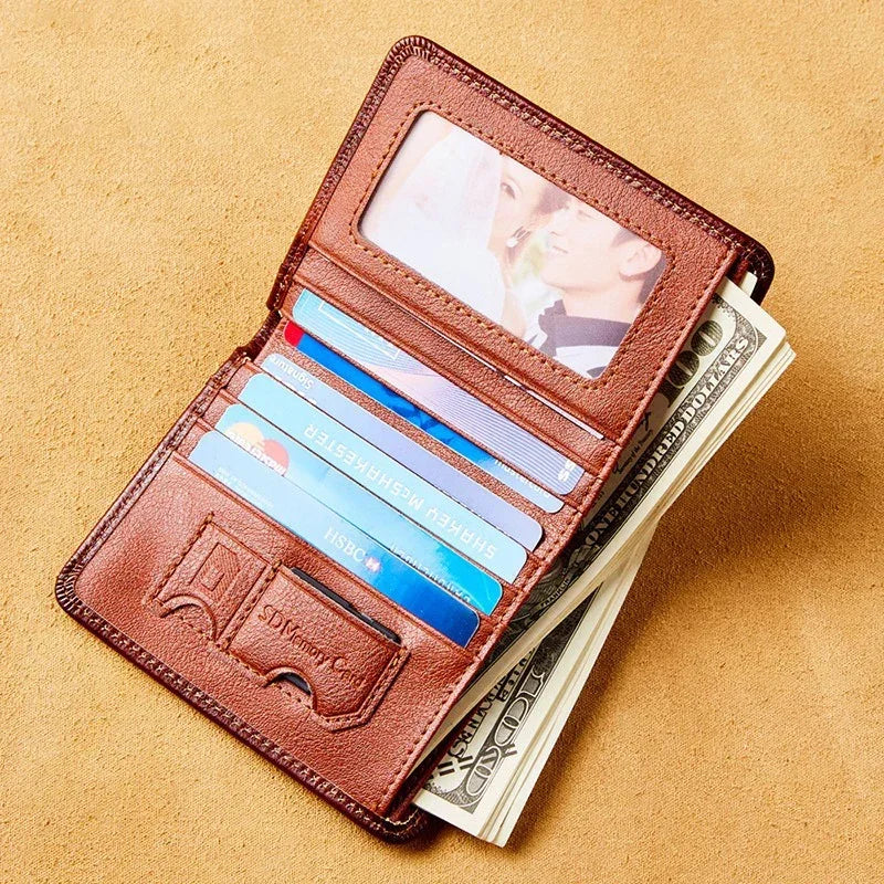 CANSIVIYA Genuine Leather Men's Wallet — Slim Bifold Card Holder