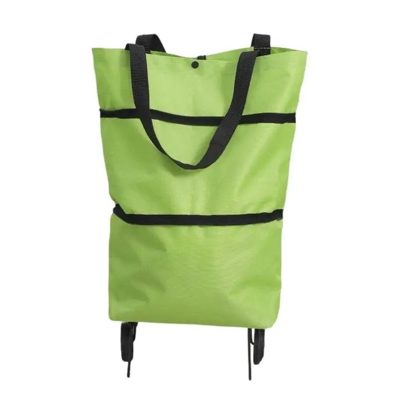 Foldable Wheeled Shopping Cart — Reusable Market Bag with Rolling Support