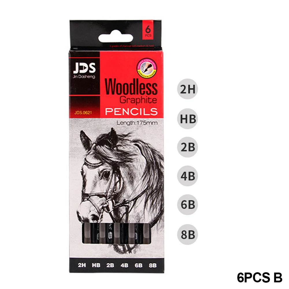 Woodless Charcoal Pencil Set — Professional Carbon Sketching Tools