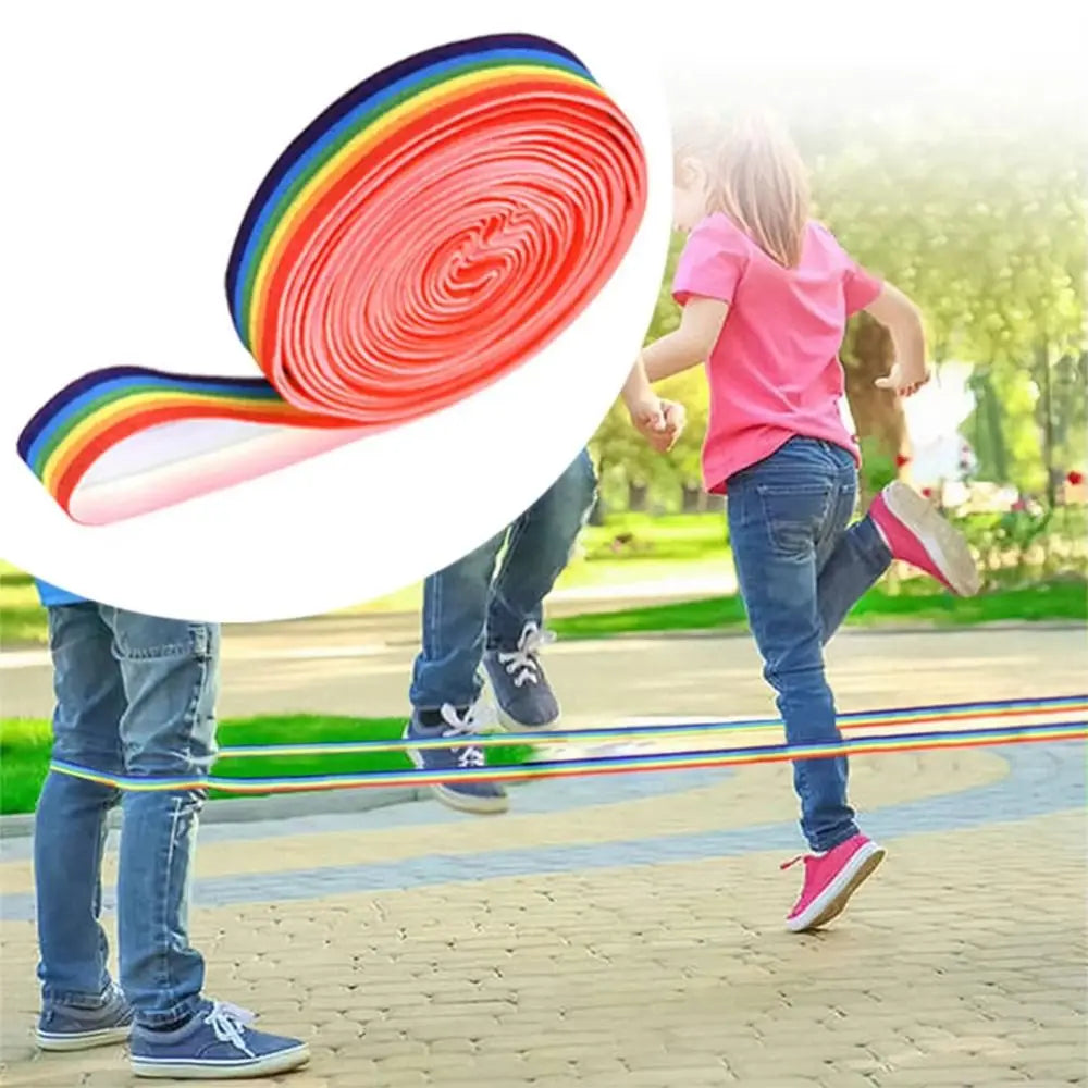 Elastic Group Jump Rope — Colorful Coordination Training Tool