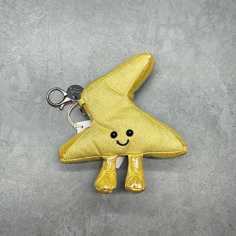 Assorted Plush Keychain Charm — Cute Animal & Food Backpack Accessory