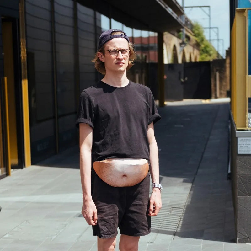 Fake Beer Belly Waist Bag — Funny Prank Fanny Pack for Outdoor Activities