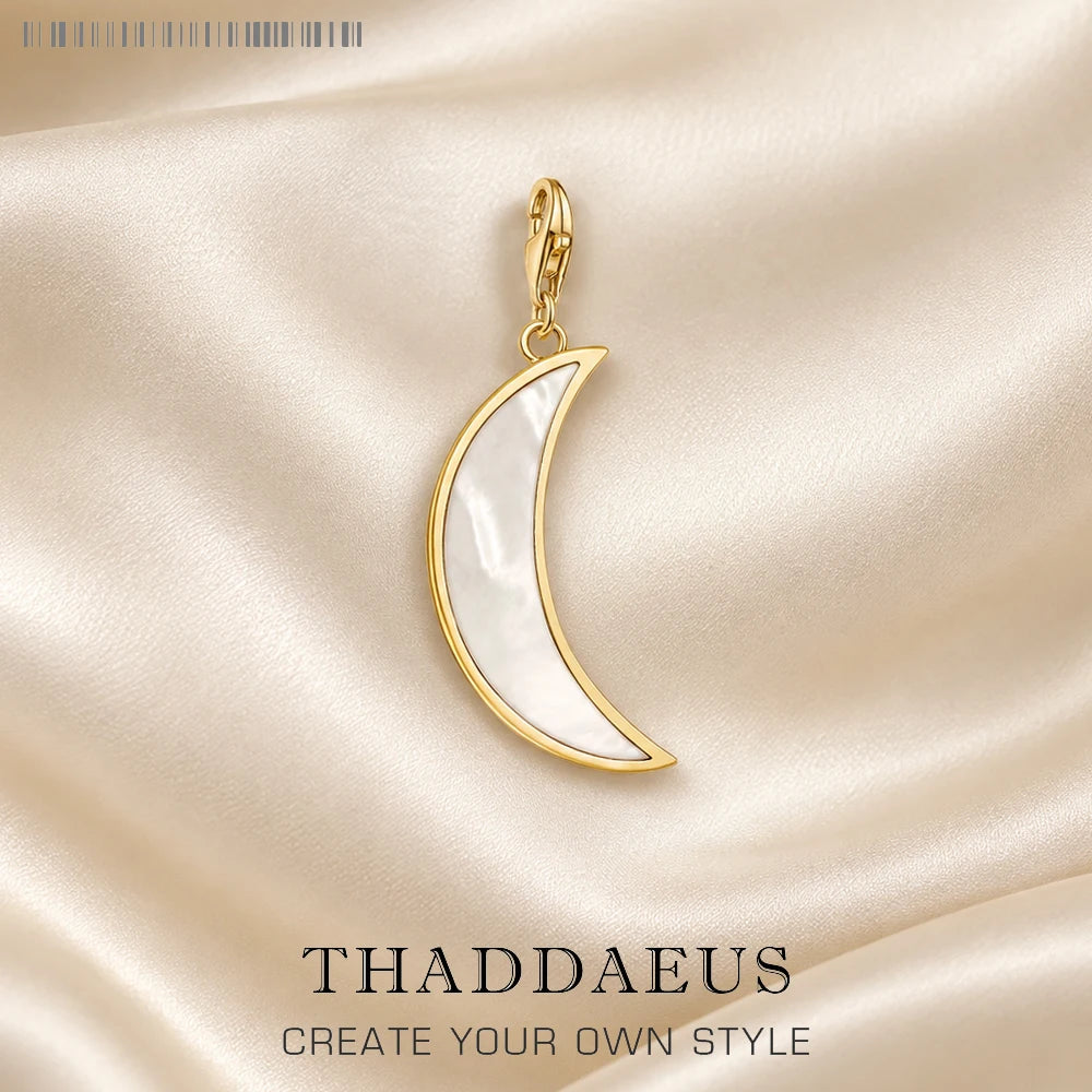 Thaddaeus Gold Plated Moon Pendant — Romantic 925 Sterling Silver Charm