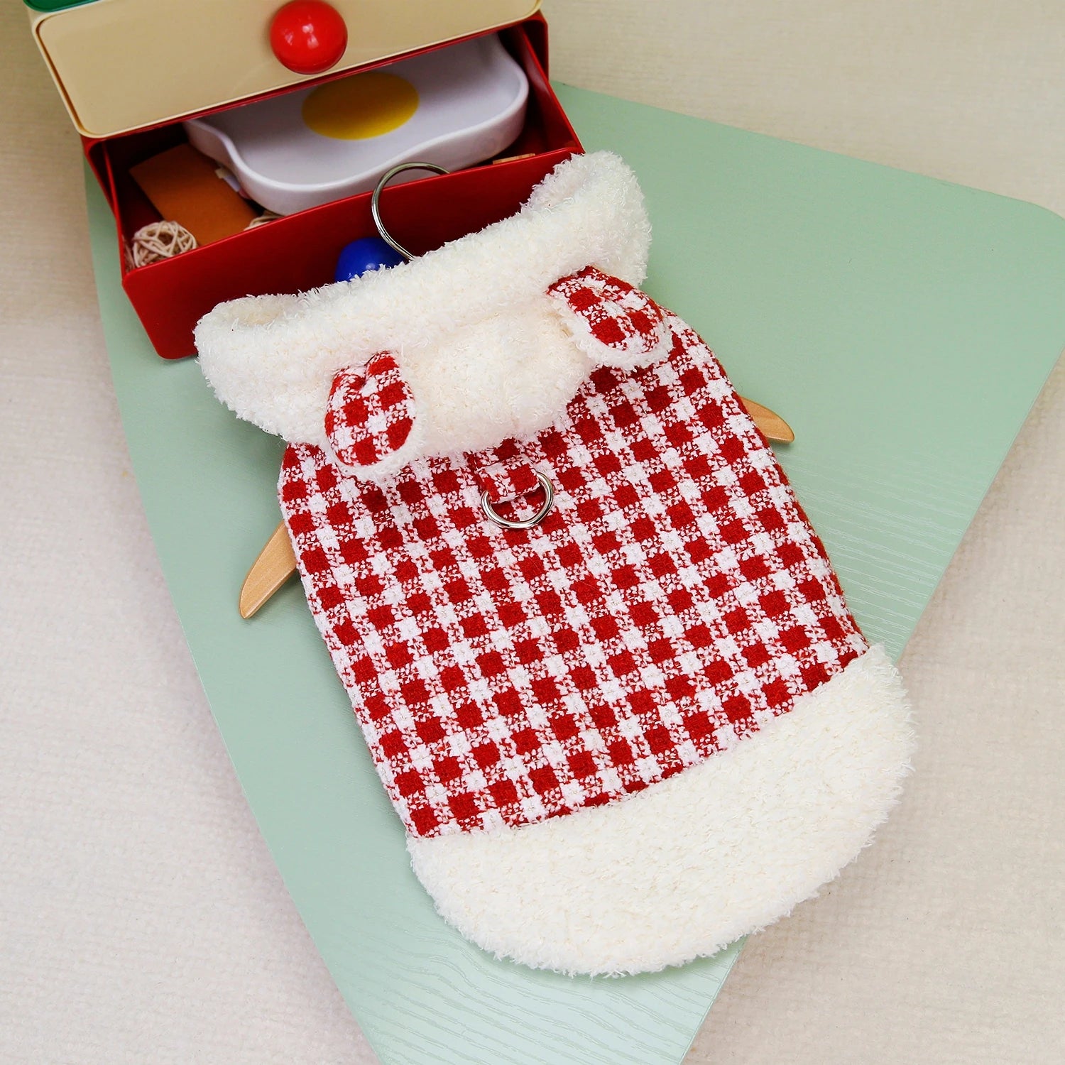 Plaid Dog Jacket and Dress Set — Stylish Autumn/Winter Pet Outfits