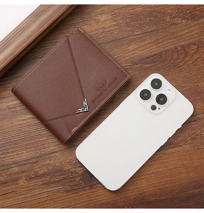 Men's Slim Bifold Wallet — Compact Leather Money Clip & Card Holder