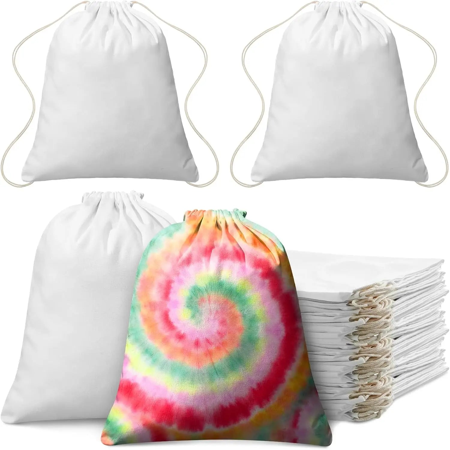 Blank Canvas Drawstring Backpack — DIY Tie Dye & Sublimation Gym Bag