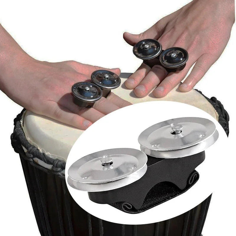 Mini Finger Jingle Tambourine — Portable Metal Hand Percussion Instrument