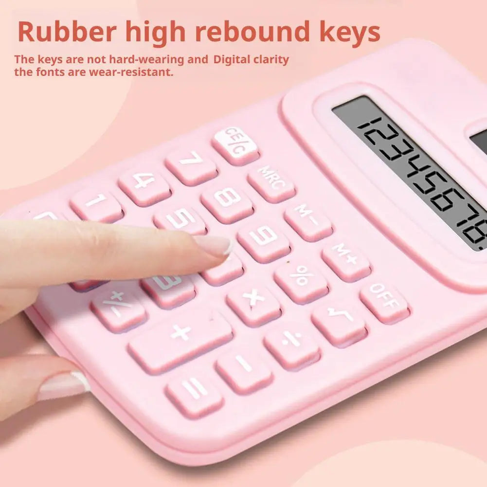 Portable Mini Solar Calculator — 8-Digit LCD Electronic Device for School & Office