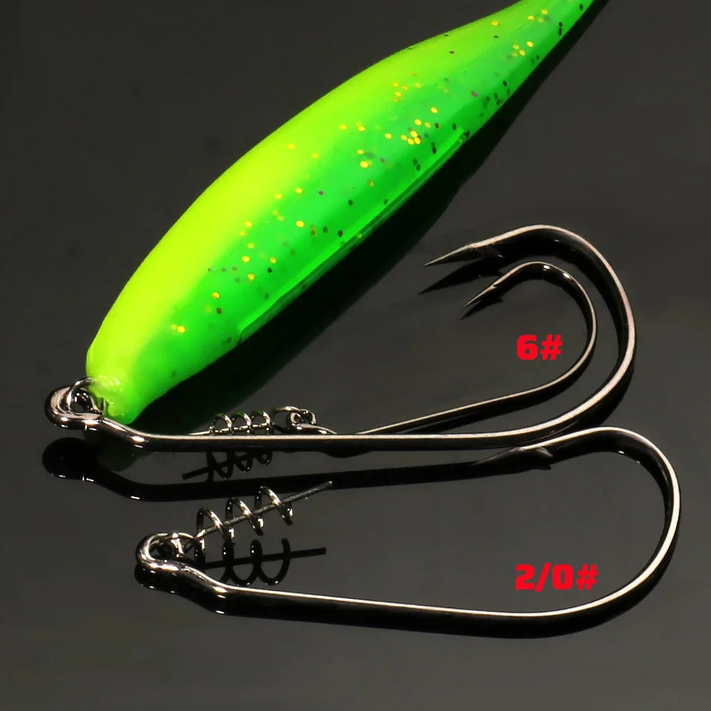 GOBAIT Screw Lock Offset Worm Hooks — Sharp Wide Gap Fishing Tackle