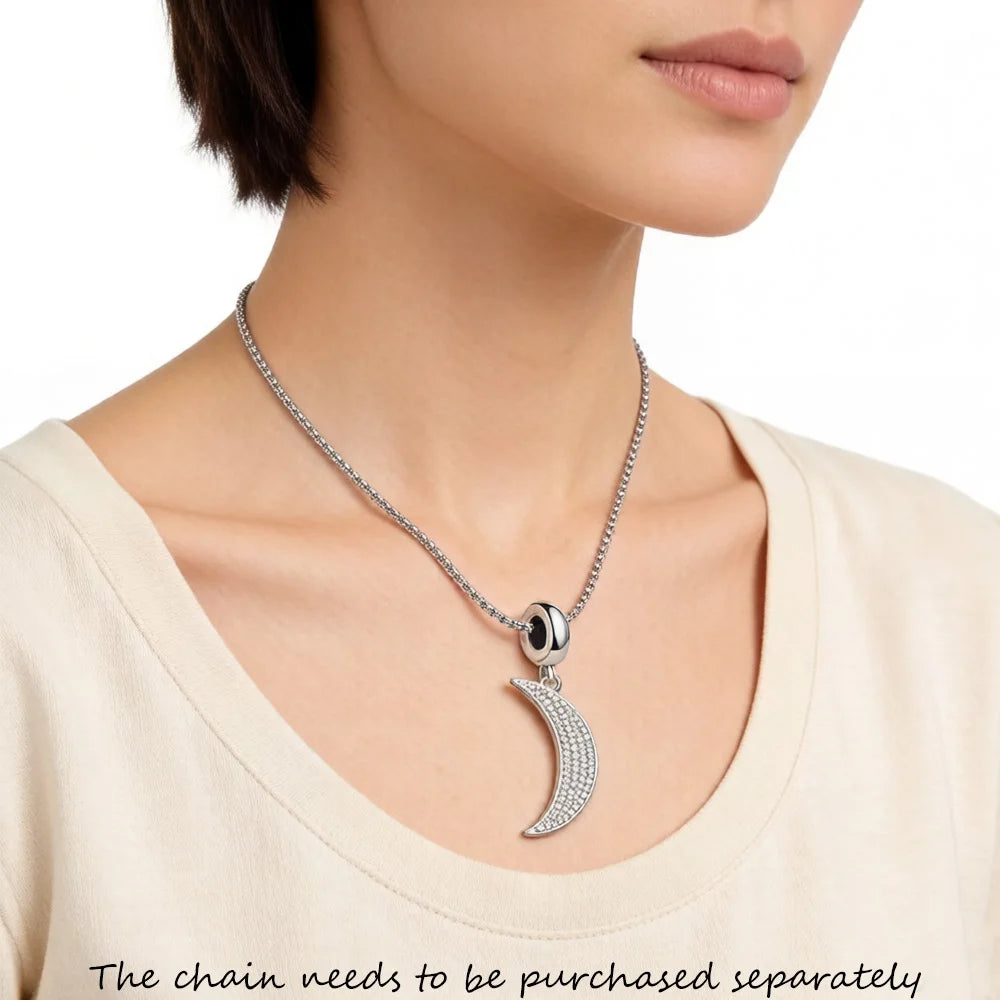 Thaddaeus Moon Zircon Pendant — 925 Sterling Silver Romantic Charm