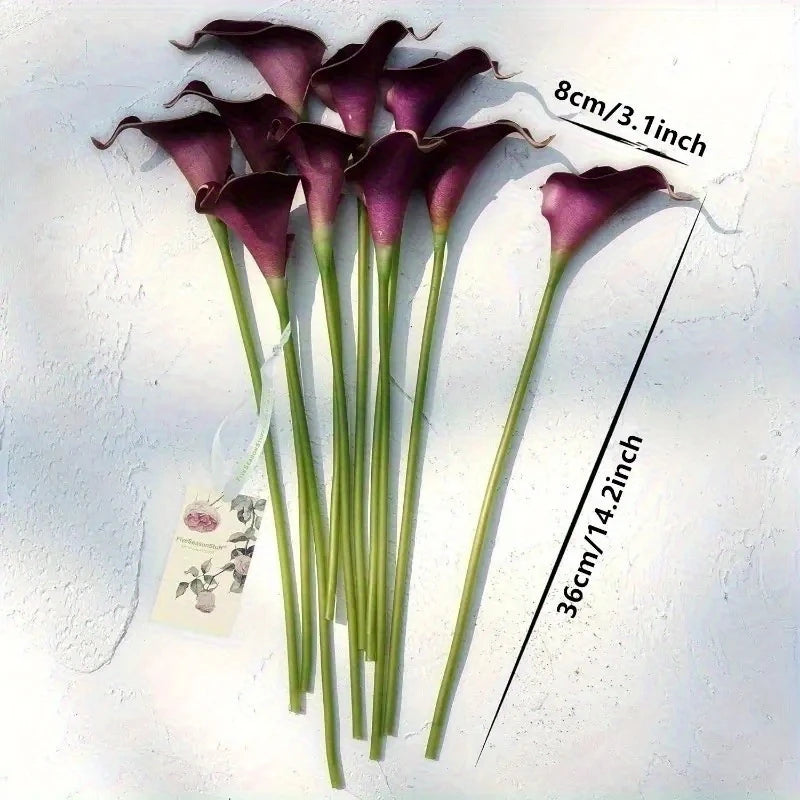Artificial Calla Lily Flowers — Lifelike PU Floral Arrangement for Decor