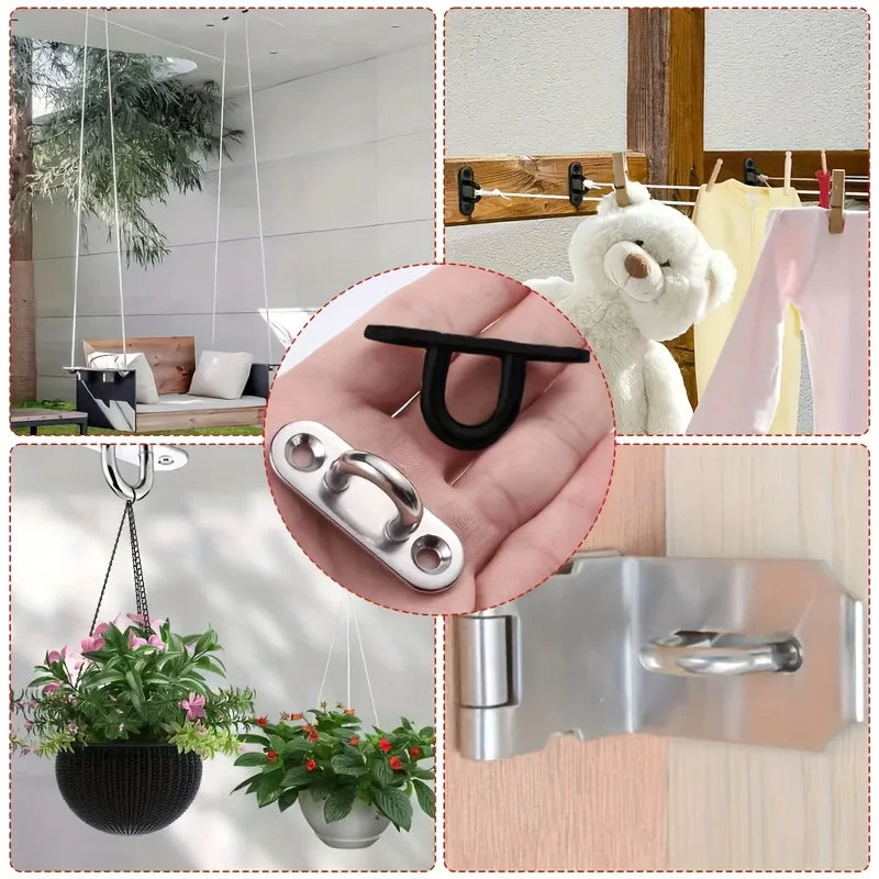 Stainless Steel Eye Plates and Clasps — Multi-Purpose Hardware Set
