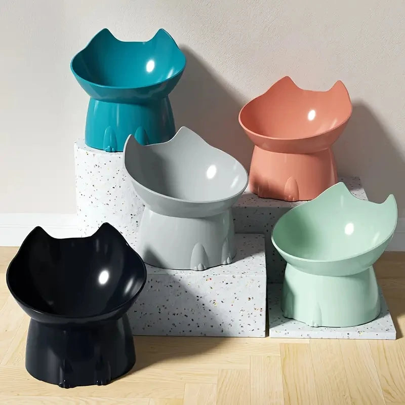 Elevated Cat Feeding Bowl — Anti-Tip Raised Dish for Neck Protection