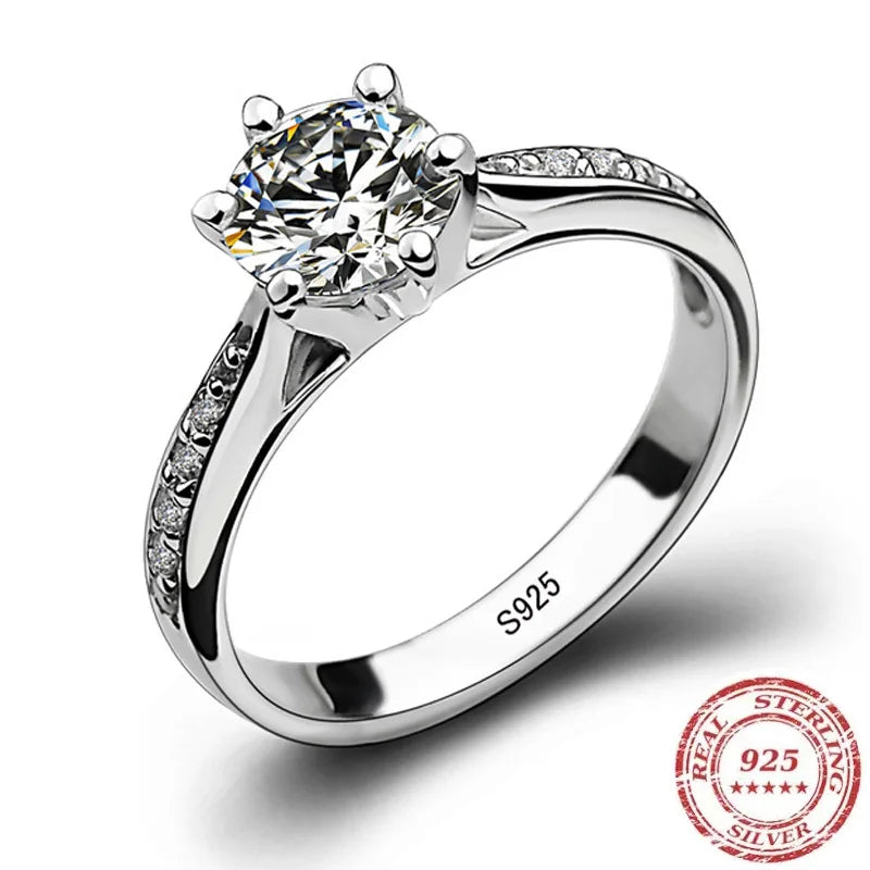 Sterling Silver Classic Six-Claw Ring — Elegant Tourmaline & Zircon Jewelry