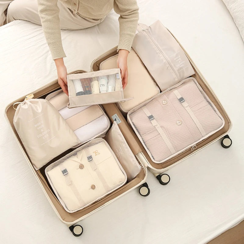 7-Piece Travel Luggage Organizer Set — Multi-Purpose Packing Cubes