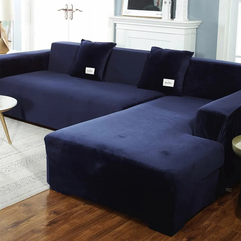 Velvet Stretch Sofa Cover — Protective Slipcover for 1-4 Seater Couches