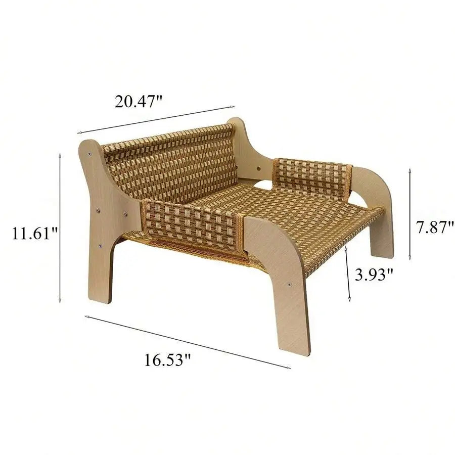 Sofa Style Cat Lounge Chair — 2-in-1 Bed and Sisal Scratching Pad