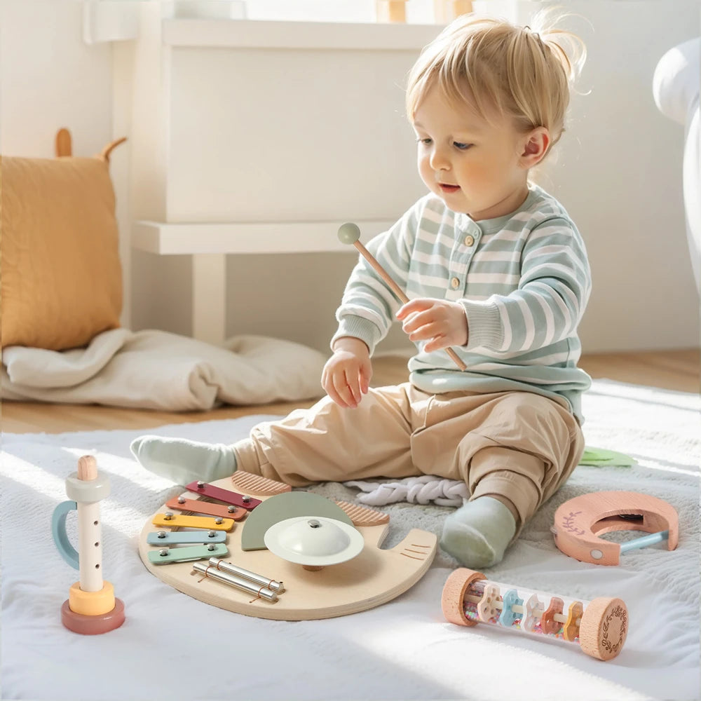 Wooden Montessori Xylophone Toy — Educational Musical Percussion Instrument