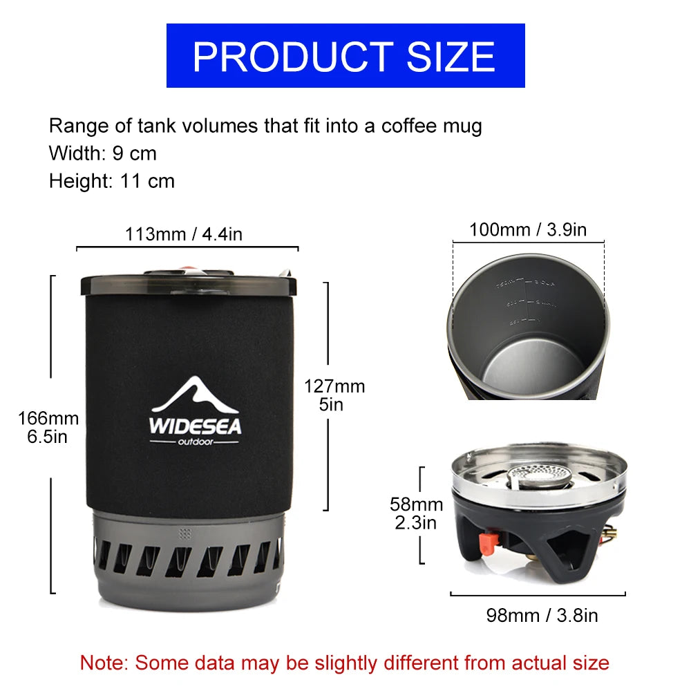 Widesea Camping Cooking System — Portable Gas Stove & Coffee Pot Set