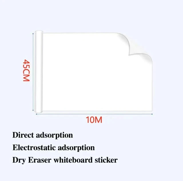 Reusable Static Whiteboard Sticker — Damage-Free Wall Mountable Writing Surface
