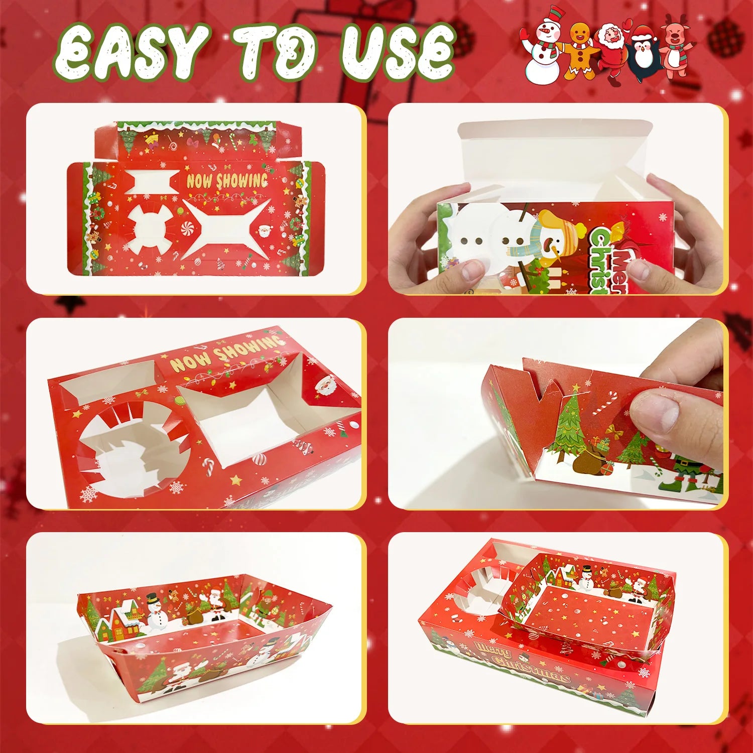 Christmas Party Snack Tray Set — 36 Piece Movie Night Serving Trays