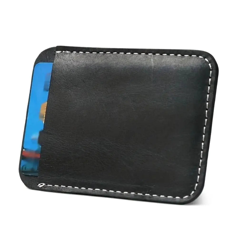 Genuine Leather Money Clip — Slim Minimalist Wallet with Card Slot