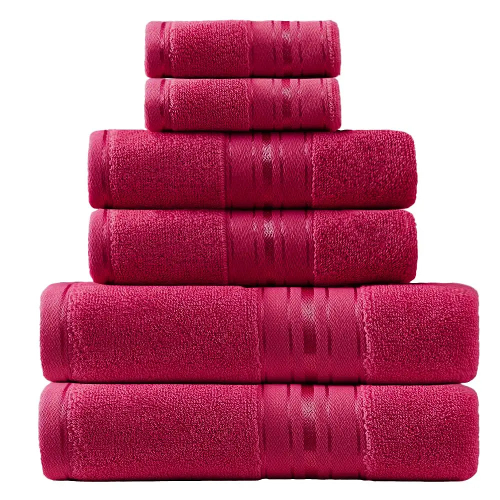Luxury 6-Piece Cotton Towel Set — Super Absorbent Bathroom Collection