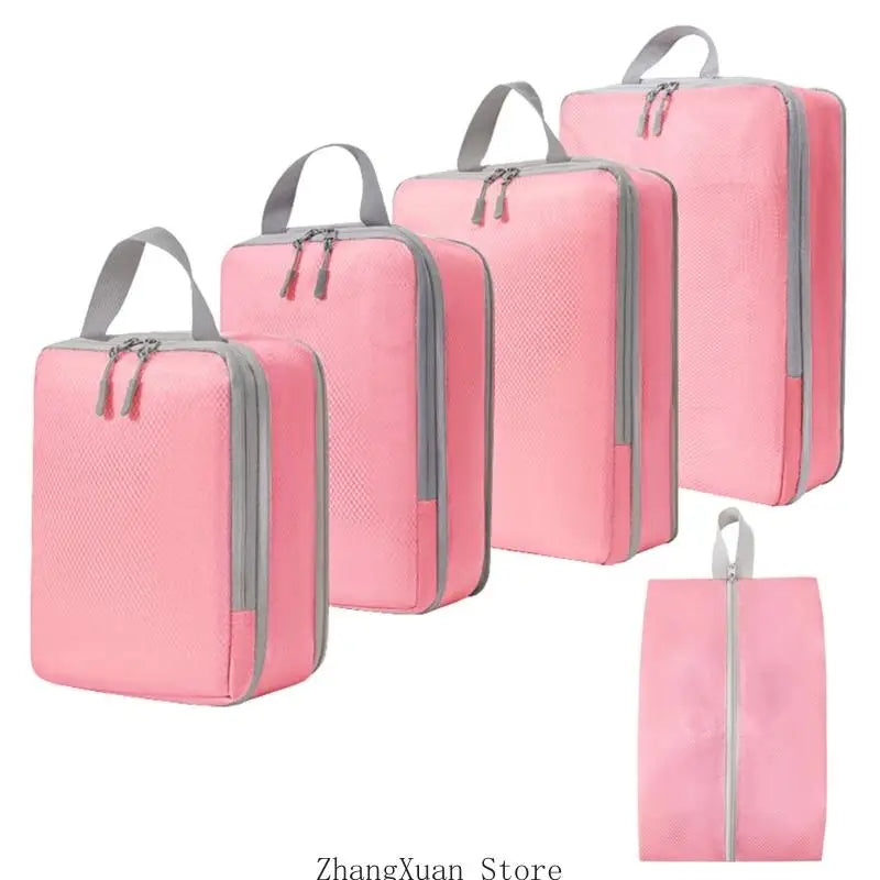 5-Piece Luggage Packing Cube Set — Travel Organizer with Shoe Bag