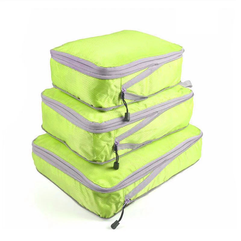 Compression Packing Cubes — Space-Saving Travel Organizers, Waterproof Nylon