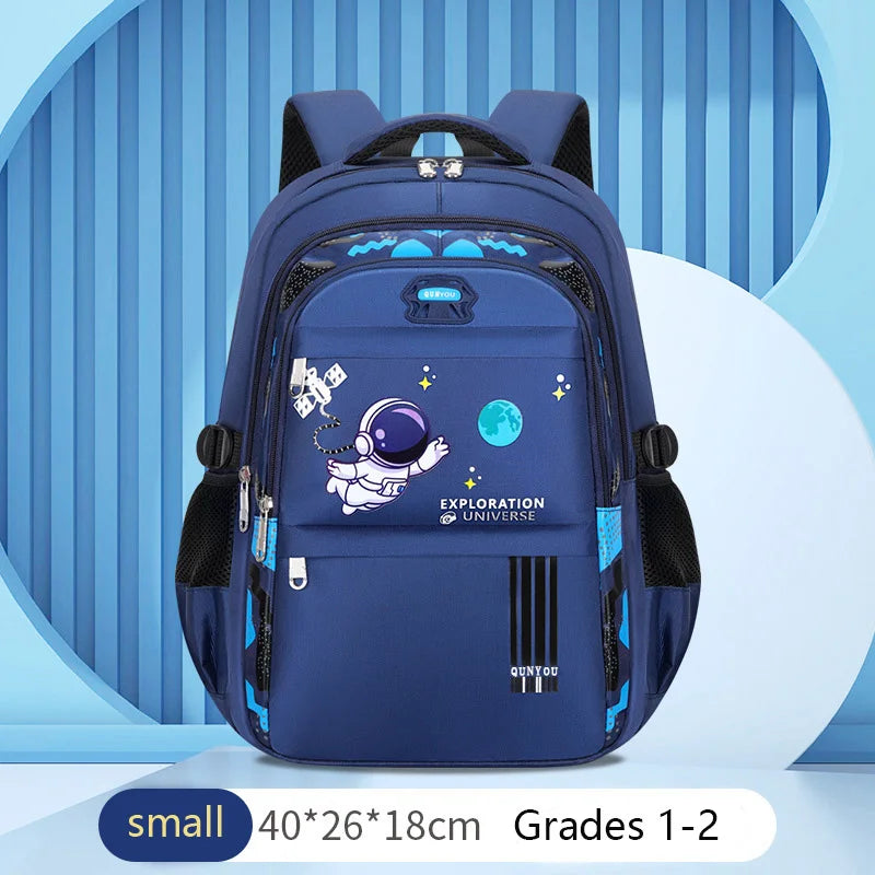 Astronaut Print Kids Backpack — Waterproof School Bag for Boys