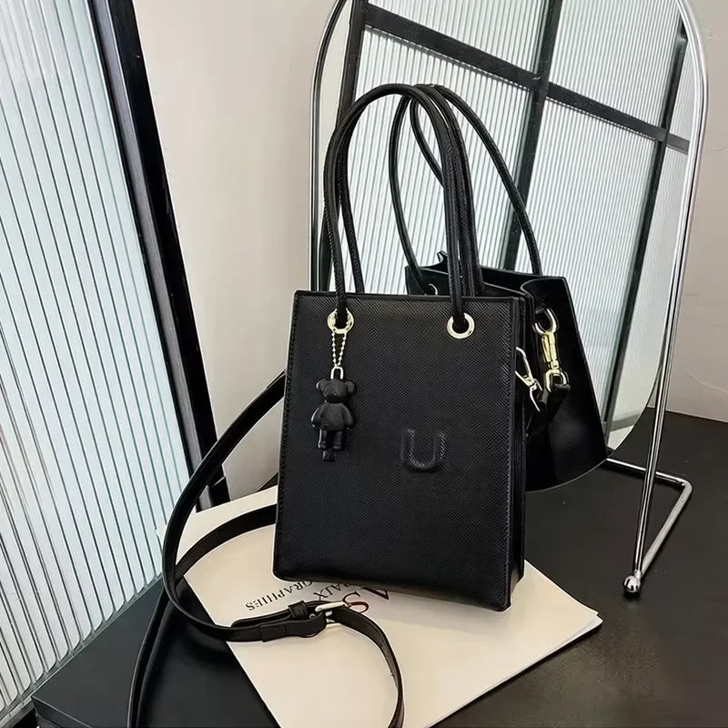 Mini Hand-held Tote Bag — Compact Square Crossbody for Travel