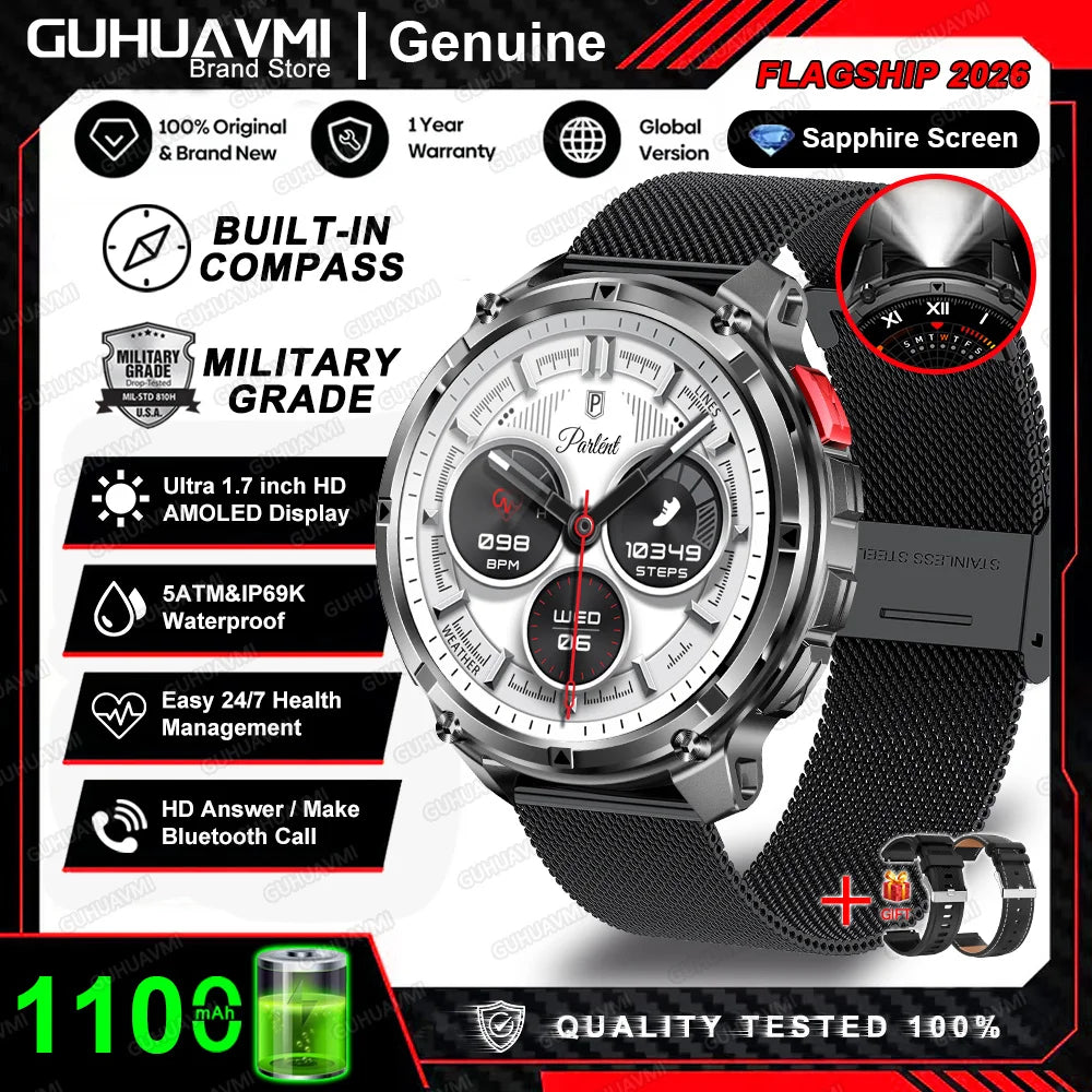 TAVYU T-Rex3 Pro Smartwatch — Rugged Military GPS Outdoor Watch
