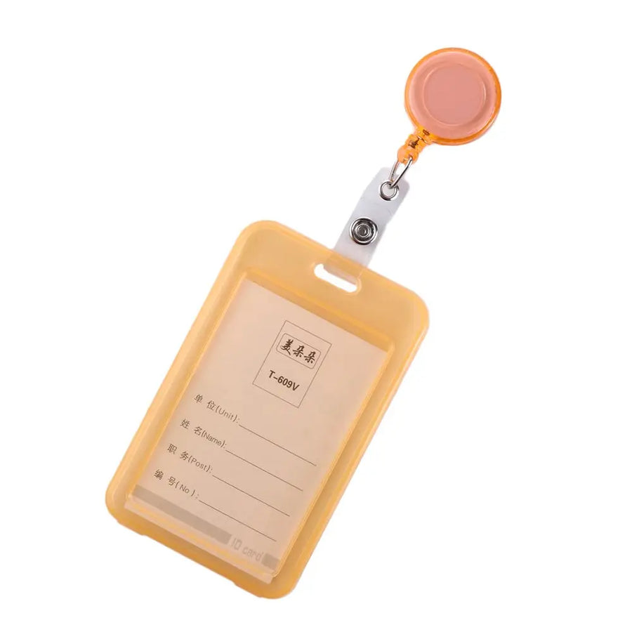 Retractable Badge Holder & Transparent Card Cover — Secure ID Protector
