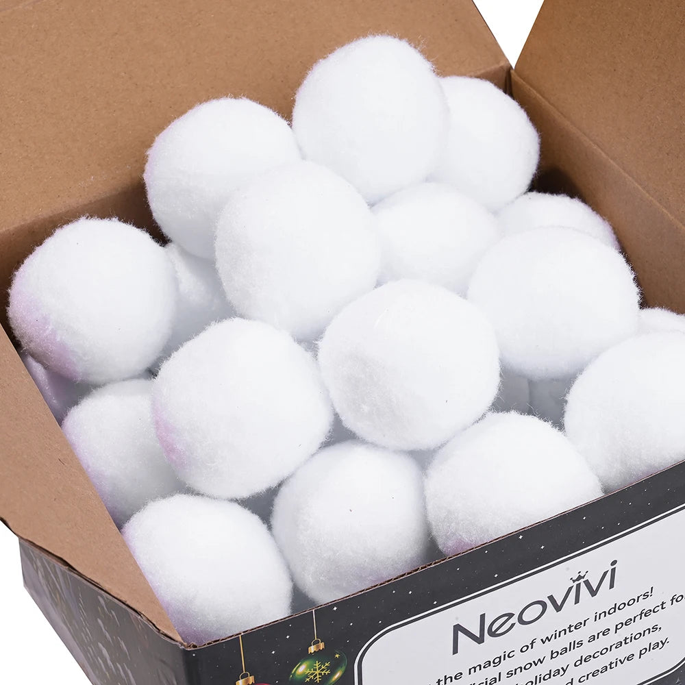 Artificial Snow Balls — Festive Winter Party Decor, 50 Piece Set