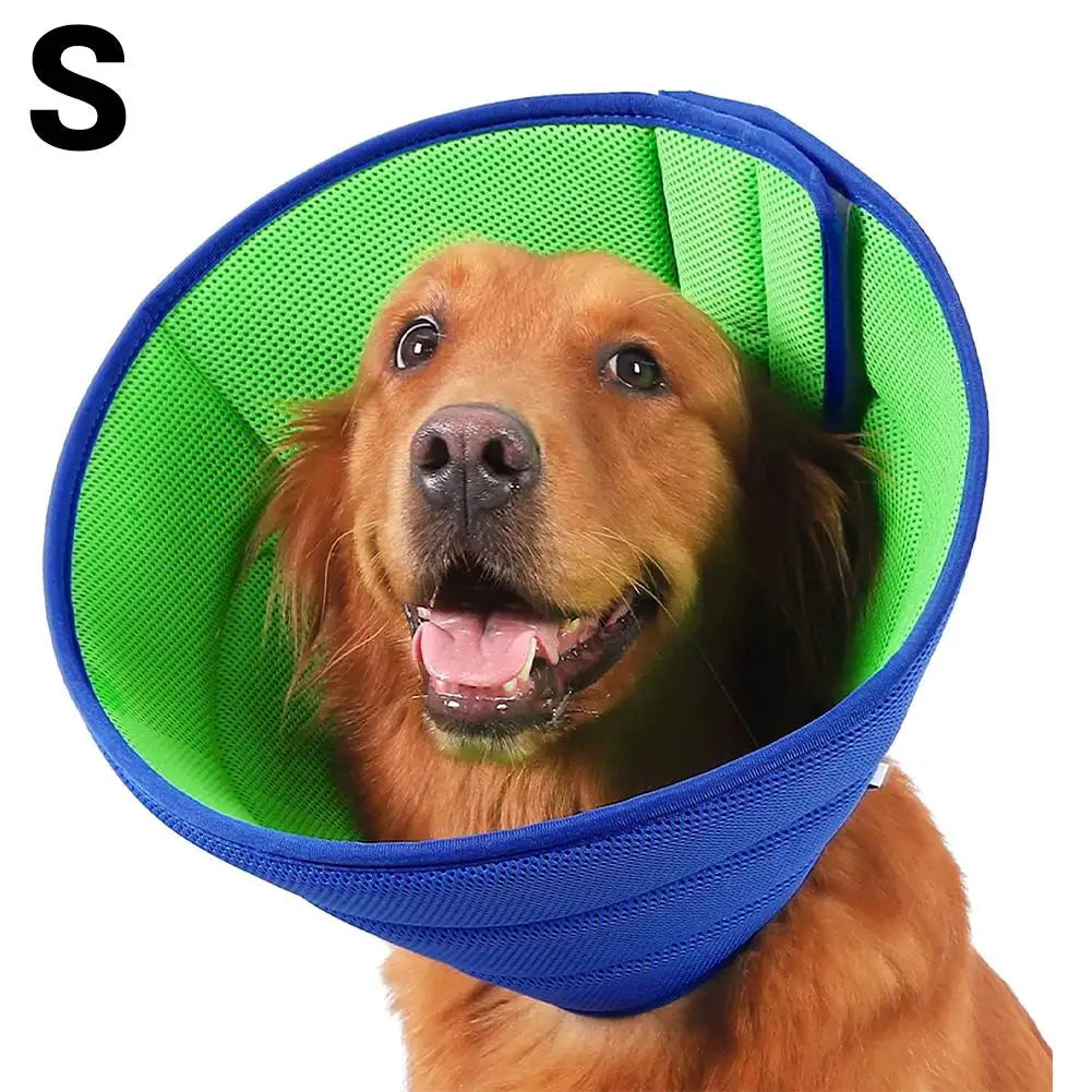 Protective Dog Recovery Cone — Breathable Mesh Elizabethan Collar