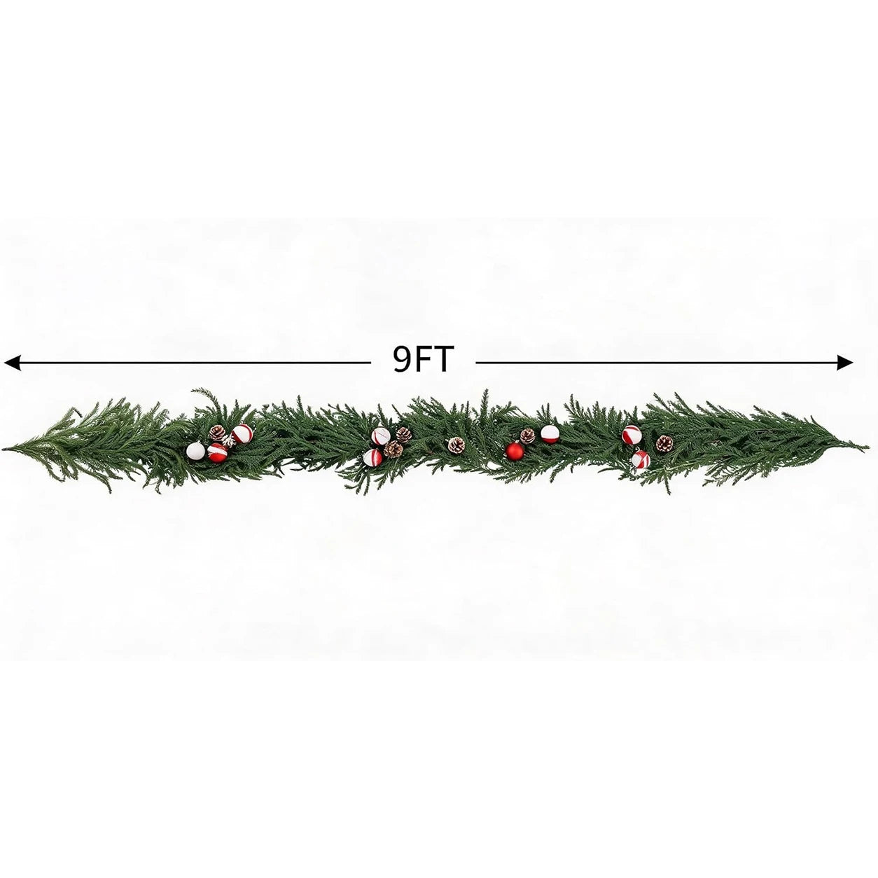 ANIXOL Artificial Cedar Garland — Realistic Faux Evergreen Holiday Decor