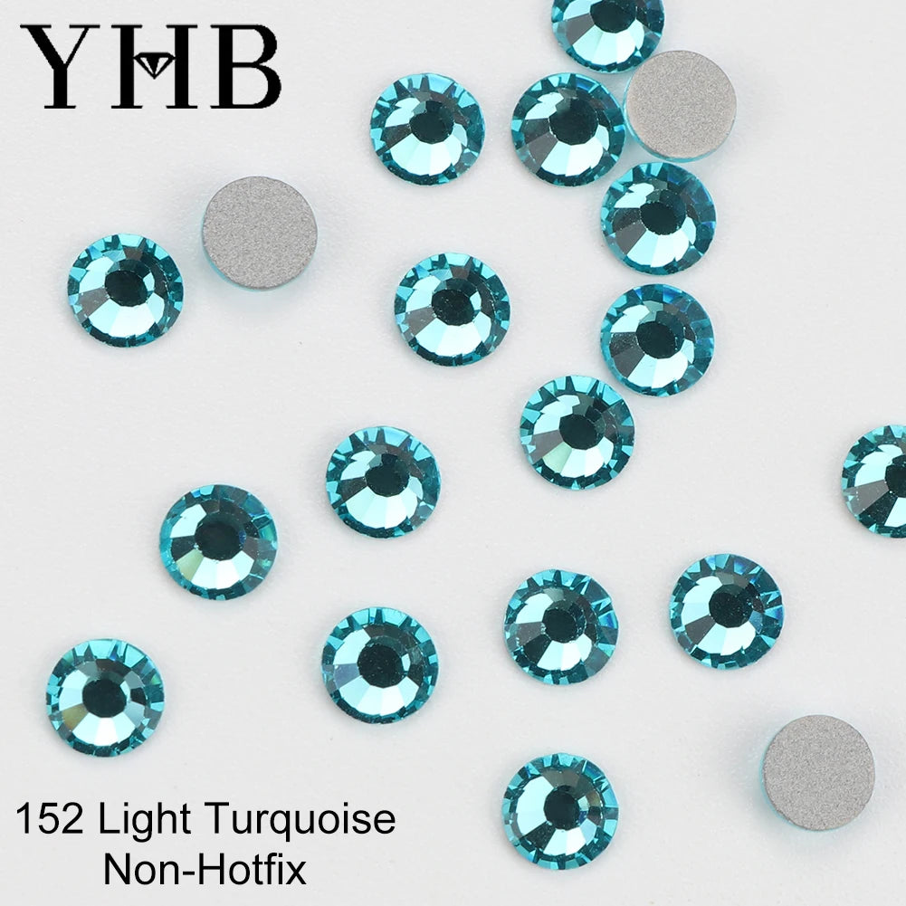 YHB Crystal Flat Back Rhinestones — Glitter Gemstones for Nails and Fabric
