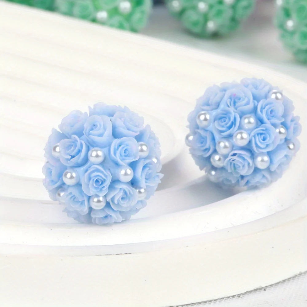 Multicolor Flower Rhinestone Clay Beads — 10pcs Jewelry Making Set