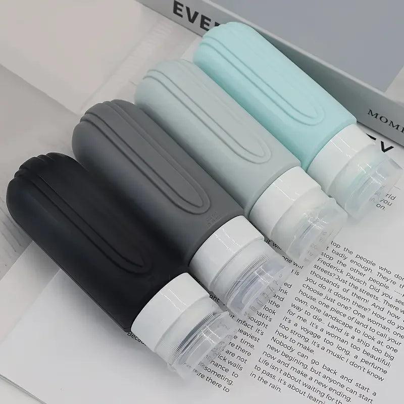TECHOME Travel Toiletries Bottles — Leak Proof Silicone Refillable Containers