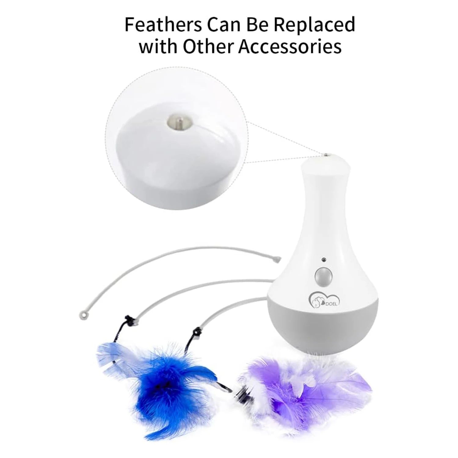 Automatic Interactive Cat Feather Toy — Rotating Teaser for Indoor Exercise
