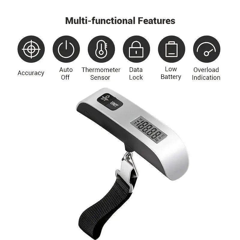 Digital Luggage Scale — Portable Hanging Scale for Travel, 110lb Capacity