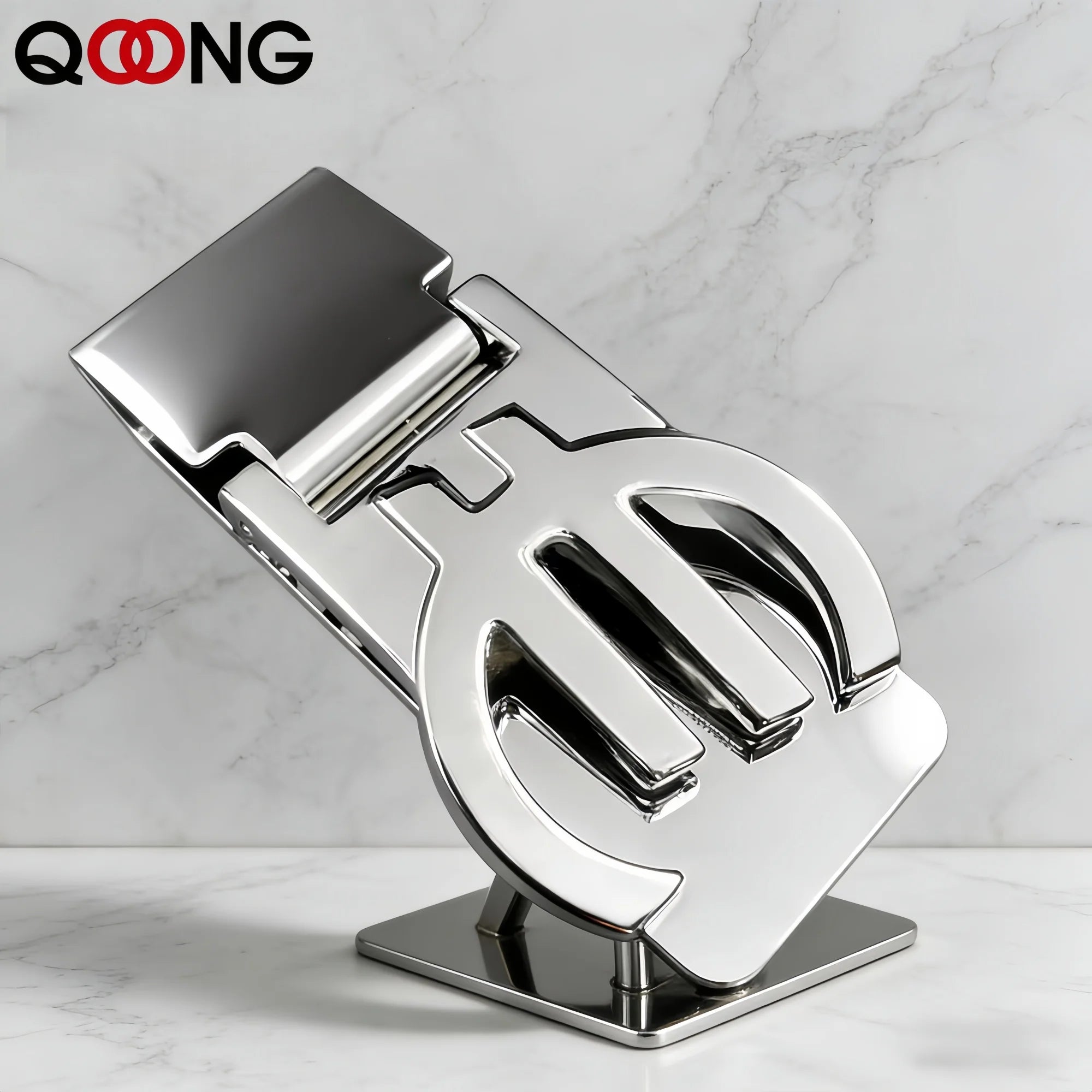 QOONG Custom Engraved Money Clip — Stainless Steel Cash Holder for Men