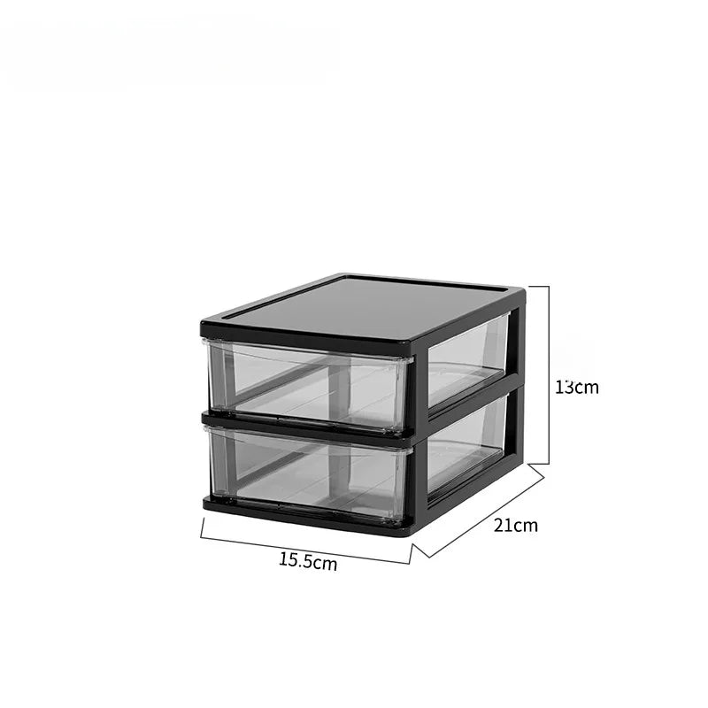 Transparent Desktop Storage Box — Multi-Tier Organizer for Stationery & Cosmetics