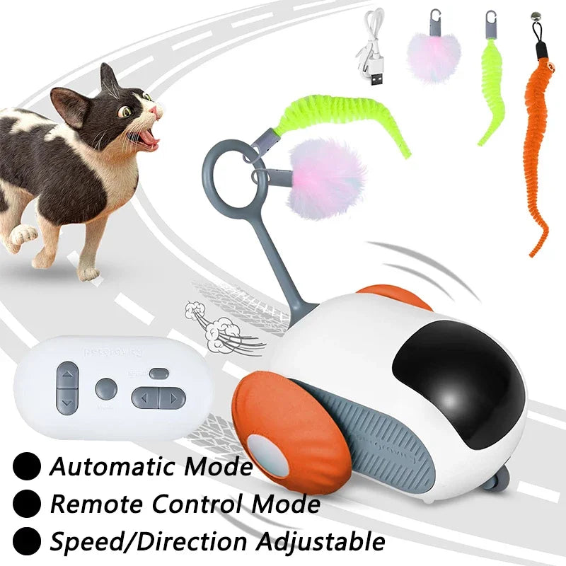 Smart Automatic Cat Toy — Self-Moving Interactive Ball with Tail